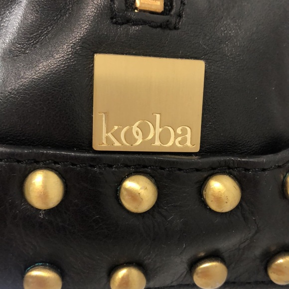 Authentic VTG Kooba Black Leather Studded Handbag - Picture 2 of 11